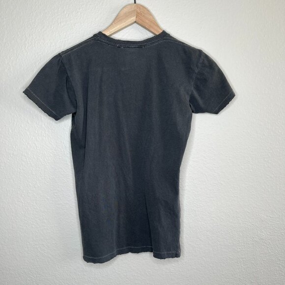 Figue Gray boho Embellished distressed Tee XS Cotton Womens Casual T-Shirt - Picture 10 of 12